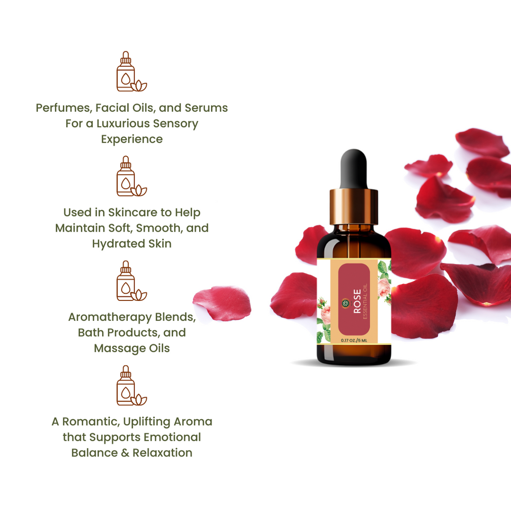 Rose Essential Oil (Alcohol-Free) – Luxurious, Calming & Rejuvenating GARRY N SUN