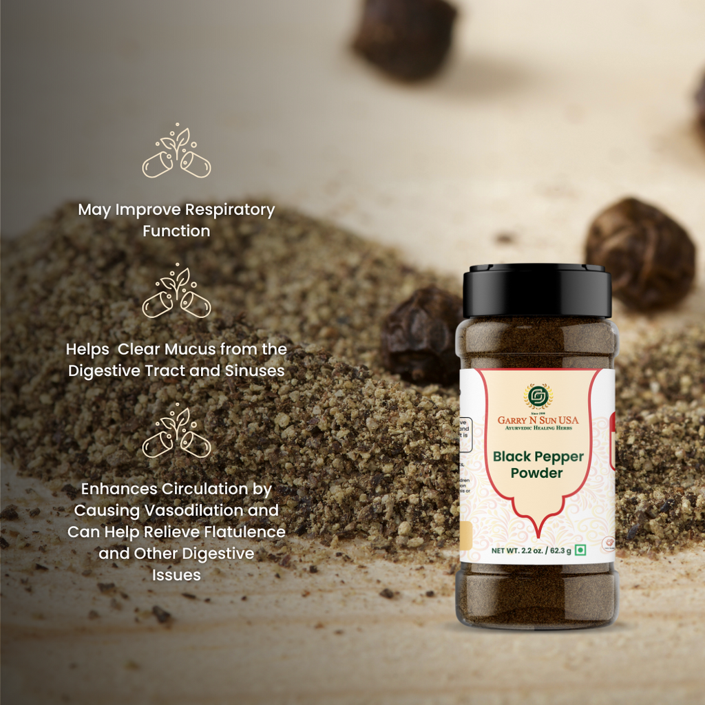 Black Pepper (Marich) Powder (Piper nigrum) - GARRY N SUN
